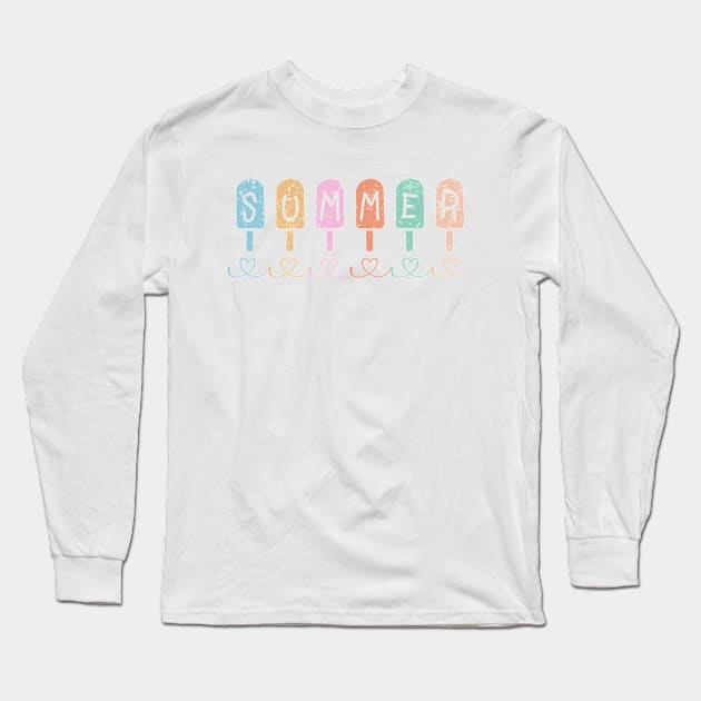 Summer Popsicles Long Sleeve T-Shirt by Etopix